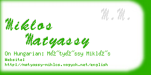 miklos matyassy business card